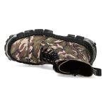 Khaki Camouflage New Rock Tank Power Platform Ankle Boots