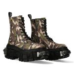 Bottines Plateformes New Rock Tank Power en Camouflage Kaki