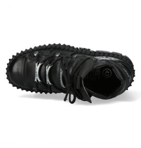 Black Leather New Rock Wall Platform Shoes