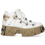 Chaussures Plateformes New Rock Fire en Cuir Blanc