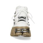 Chaussures Plateformes New Rock Fire en Cuir Blanc