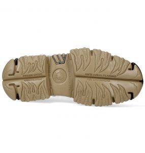 White Leather New Rock Fire Platform Shoes