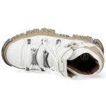 Chaussures Plateformes New Rock Fire en Cuir Blanc