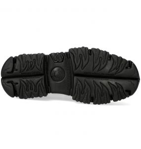 White and Rust Leather New Rock Fire Platform Shoes