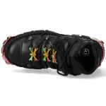 Chaussures Plateformes New Rock Tank en Cuir Noir et Accessoires Arc En Ciel