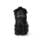 Black Vegan Leather New Rock Metallic Shoes