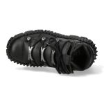 Black Vegan Leather New Rock Metallic Shoes