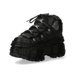 Black Vegan Leather New Rock Tank Power Shoes