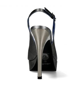 Chaussures New Rock Stiletto en Cuir Argenté