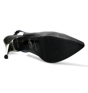 Chaussures New Rock Stiletto en Cuir Argenté