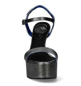 Chaussures New Rock Stiletto en Cuir Argenté