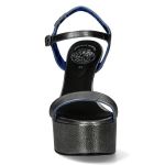 Chaussures New Rock Stiletto en Cuir Argenté