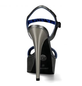 Chaussures New Rock Stiletto en Cuir Argenté