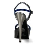 Chaussures New Rock Stiletto en Cuir Argenté