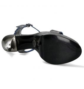 Chaussures New Rock Stiletto en Cuir Argenté