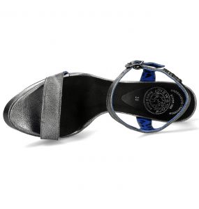 Chaussures New Rock Stiletto en Cuir Argenté