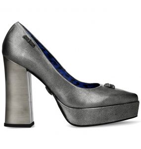 Chaussures New Rock Pump en Cuir Argenté