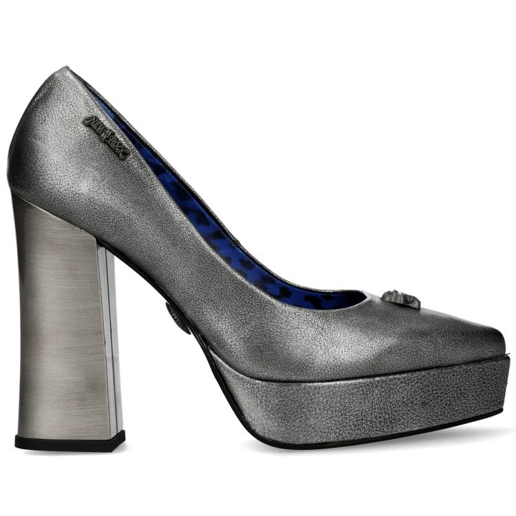Chaussures New Rock Pump en Cuir Argenté