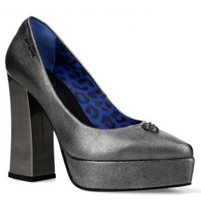 Chaussures New Rock Pump en Cuir Argenté
