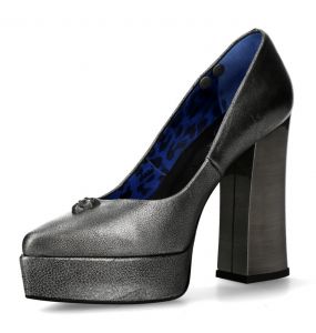 Chaussures New Rock Pump en Cuir Argenté