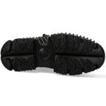 Black Leather New Rock Tank Platform Shoes