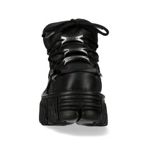 Chaussures Plateformes New Rock Fire en Cuir Noir