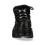 Chaussures Plateformes New Rock Fire en Cuir Noir