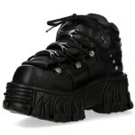Chaussures Plateformes New Rock Fire en Cuir Noir