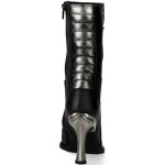 Bottes New Rock Malicia en Cuir Nomada Noir et Pulik Feu