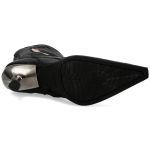 Bottes New Rock Malicia en Cuir Nomada Noir et Pulik Feu