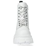 White New Rock Metallic Printed Vegan Leather Ankle Boots