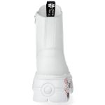 Bottines New Rock Metallic Imprimées en Cuir Vegan Blanc