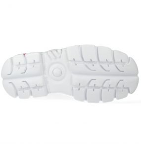 Bottines New Rock Metallic Imprimées en Cuir Vegan Blanc