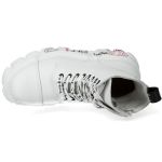 Bottines New Rock Metallic Imprimées en Cuir Vegan Blanc