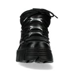 Chaussures Plateformes New Rock Wall en Cuir Noir