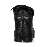 Black Leather New Rock Wall Platform Shoes