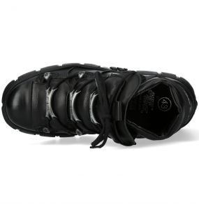 Chaussures Plateformes New Rock Wall en Cuir Noir