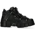 Black Leather New Rock Wall Platform Shoes