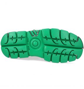 New Rock Metallic Monochrome Green Shoes