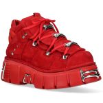Chaussures New Rock Metallic Monochromes en Nubuck Rouge