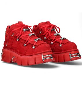 New Rock Metallic in Red Nubuck Monochrome Shoes
