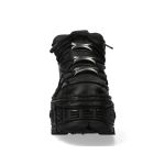 Black Vegan Leather New Rock Tank Power Shoes