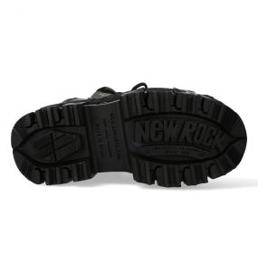 Chaussures New Rock Tank Power en Cuir Vegan Noir