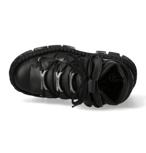 Black Vegan Leather New Rock Tank Power Shoes