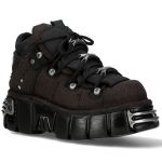 Brown Canvas New Rock Metallic Shoes