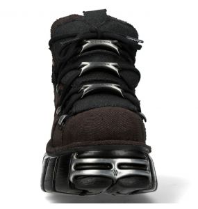 Brown Canvas New Rock Metallic Shoes