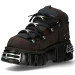 Brown Canvas New Rock Metallic Shoes