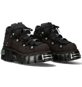 Brown Canvas New Rock Metallic Shoes