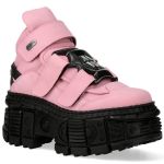Pink and Black New Rock Tank Platform Shoes