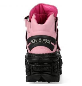 Pink and Black New Rock Tank Platform Shoes